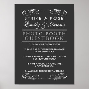 Affiche Mariage Photo Booth Guest Book signe
