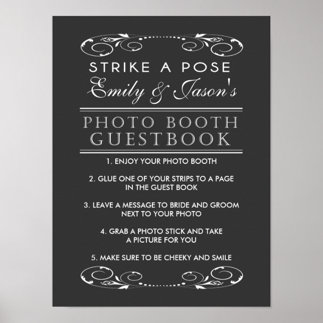 Affiche Mariage Photo Booth Guest Book signe (Devant)