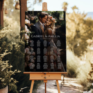 Affiche Mariage photo carte assise élégant moderne