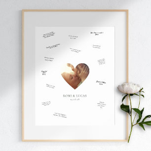 Affiche Mariage Photo Heart Livre d'invité Alternative