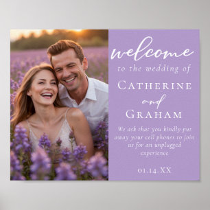 Affiche Mariage photo Lilac Purple Couple Bienvenue