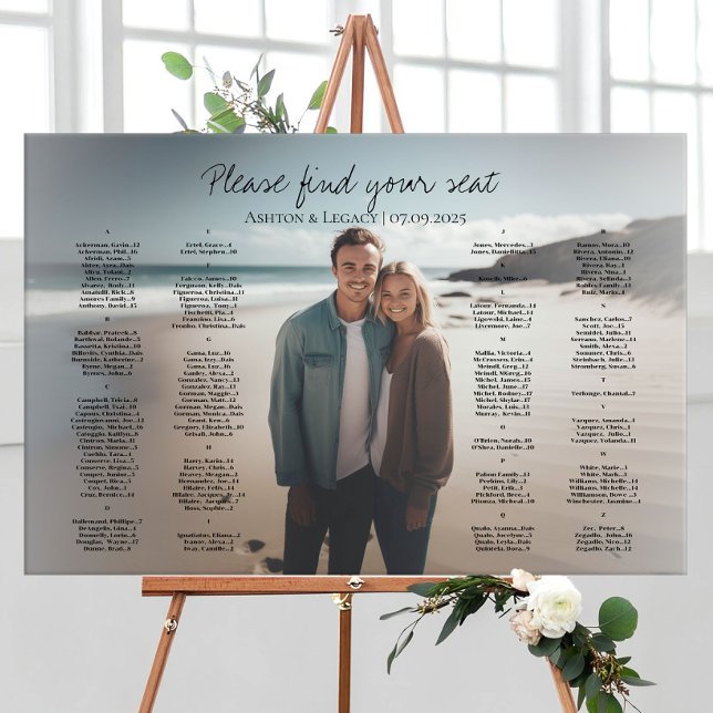 Affiche Mariage photo moderne alphabétique assise (Créateur téléchargé)