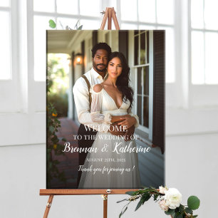 Affiche Mariage photo moderne élégant signe de bienvenue