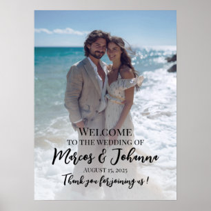 Affiche Mariage photo moderne signe de bienvenue
