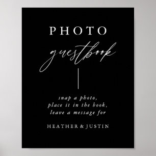 Affiche Mariage photo noir Calligraphie Signal