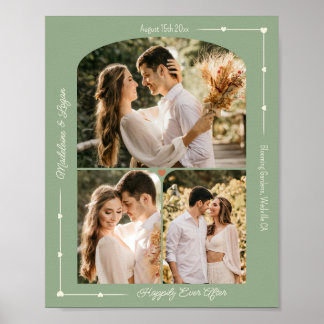 Affiche Mariage Photo personnalisée Collage de photos Coeu
