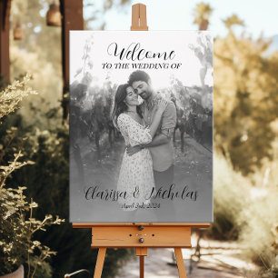 Affiche Mariage photo signe de bienvenue calligraphie mode