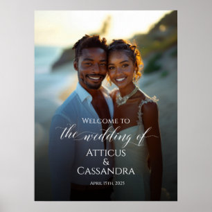 Affiche Mariage photo signe de bienvenue, élégante calligr