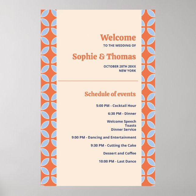 Affiche Mariage rétro du milieu du siècle (Devant)