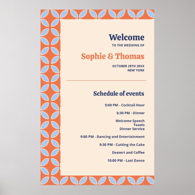 Affiche Mariage rétro du milieu du siècle (Devant)