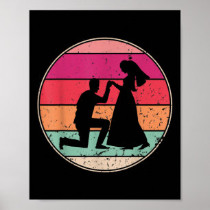 Affiche Mariage rétro mariage vintage Cool mariée Groom Ev