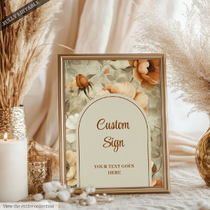 Affiche Mariage romantique boho terracotta vert sauge pers