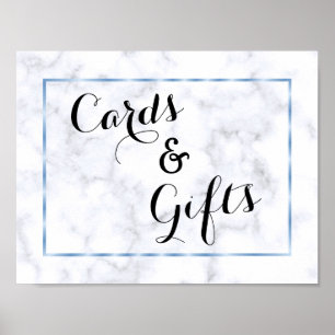 Affiche Mariage romantique en marbre bleu