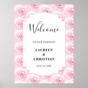Affiche Mariage Rose couleur rose
