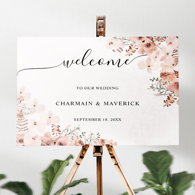 Affiche Mariage Rose Fleuri (Créateur téléchargé)