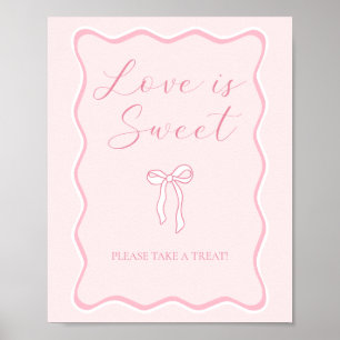 Affiche Mariage ruban rose Love is Sweet Favor