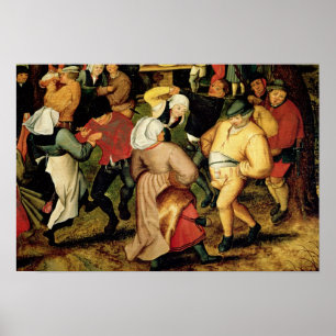 Affiche Mariage rustique, détail des gens qui dansent