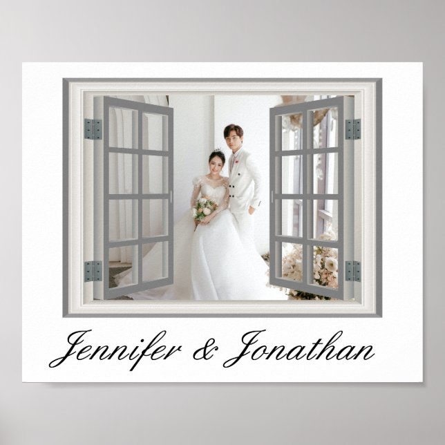 Affiche Mariage rustique Modèle photo fabuleux (Devant)