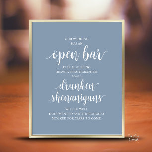 Affiche Mariage rustique moderne : Bar ouvert et frasques