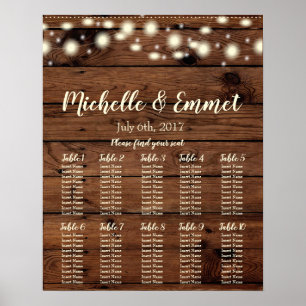 Affiche Mariage rustique, Rustique, Bois, Siège