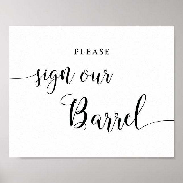 Affiche Mariage rustique Signe notre baril Guestbook Signe (Devant)