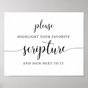 Affiche Mariage rustique Signez notre Bible Guest Book Sig