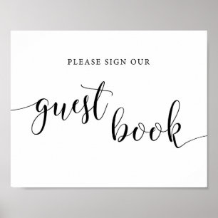 Affiche Mariage rustique S'il vous plaît signer notre livr
