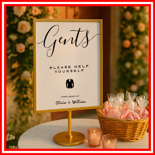 Affiche Mariage Salle de bain Signé Moderne Élégant Minima