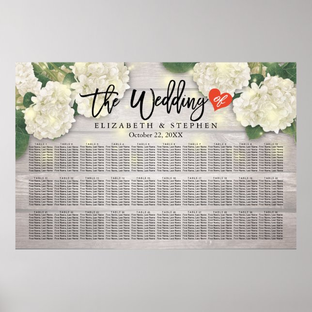 Affiche Mariage Sièges Graphique Fleurs Chaîne Lumières Bo (Devant)