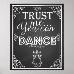 Affiche mariage signe croyez-moi vous pouvez Danse Champag