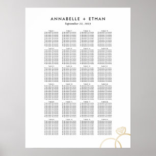 Affiche Mariage simple Gold Modern Cercles