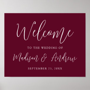Affiche Mariage simple Script Bourgogne