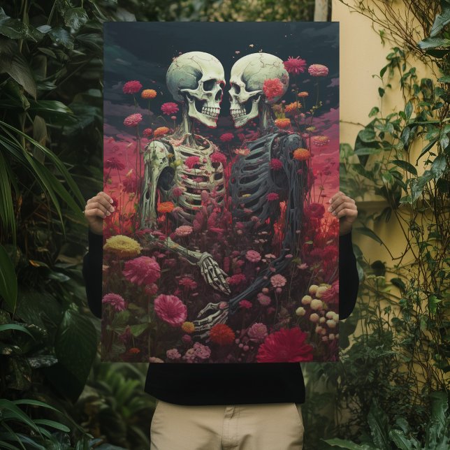 Affiche Mariage Skeletons Art Abstrait Halloween (Créateur téléchargé)
