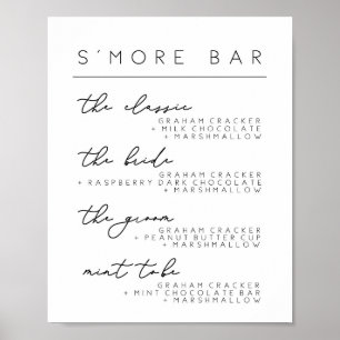 Affiche Mariage S'more Bar Menu Signal, Smore Recette Post