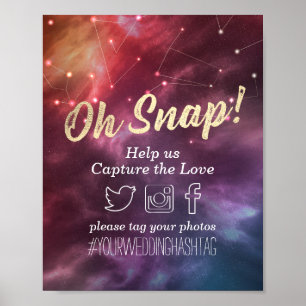 Affiche Mariage Snap Hashtag Galaxie Nébuleuse Constellati