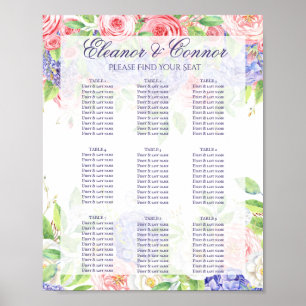 Affiche Mariage sophistiqué Lilac et Peony