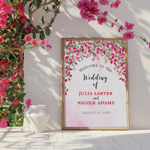 Affiche Mariage sous la forêt tropicale de bougainvillées