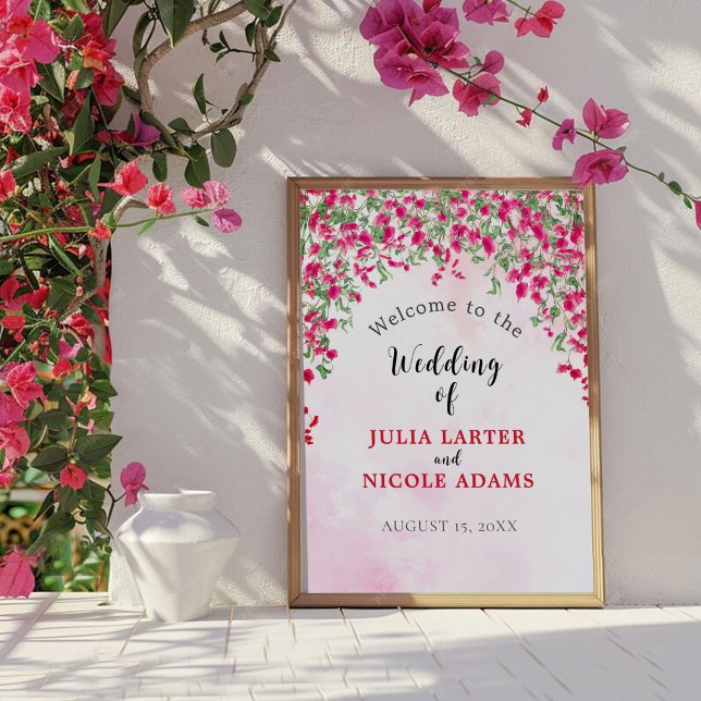 Affiche Mariage sous la forêt tropicale de bougainvillées  (Créateur téléchargé)