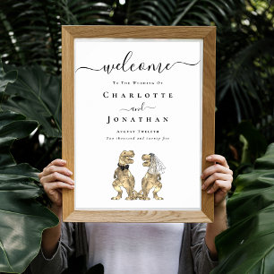 Affiche Mariage Thème Dinosaures Bienvenue