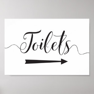 Affiche Mariage Toilettes Signez Droite Direction