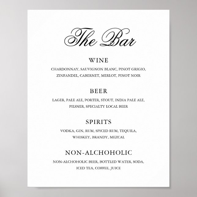 Affiche Mariage traditionnel noir et blanc Formal élégant (Devant)