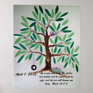 Affiche Mariage Tree Guest Book Cadeau