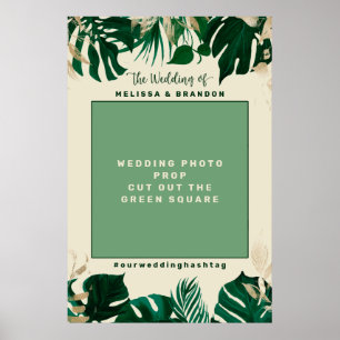 Affiche Mariage Tropical moderne Photo Booth Prop Frame