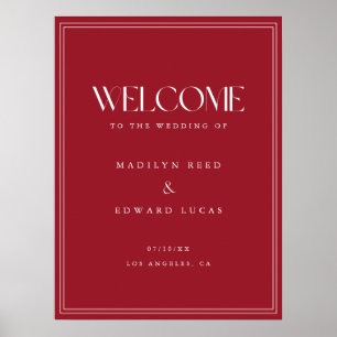 Affiche Mariage Typographie Gras Rouge Vin Moderne de Bien