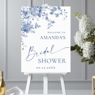 Affiche Mariage Victorian Dusty Blue Jardin Français