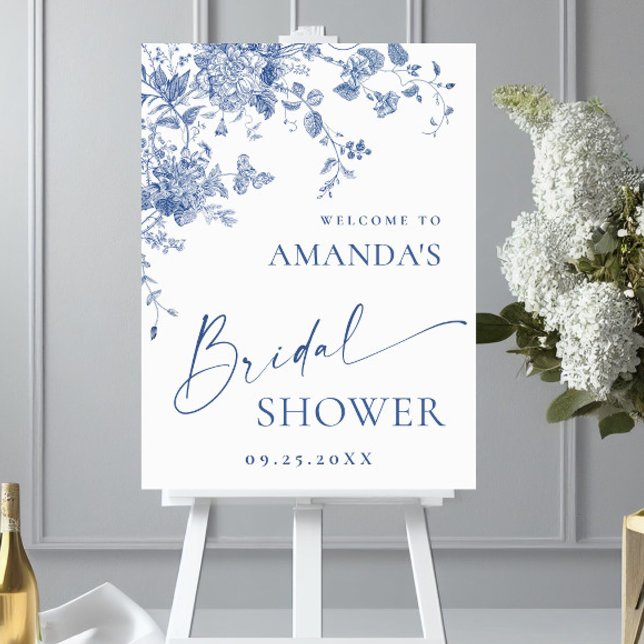 Affiche Mariage Victorian Dusty Blue Jardin Français (Créateur téléchargé)