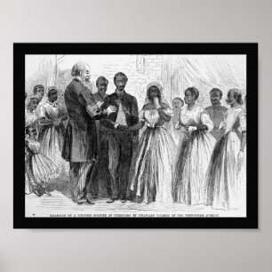 Affiche Mariage vintage d'un soldat de couleur par l'aumôn