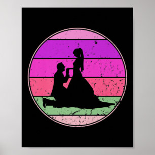 Affiche Mariage vintage Mariage rétro Mariée Groom Cuet Ev
