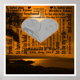 Affiche Mariage Vows Word Art Design