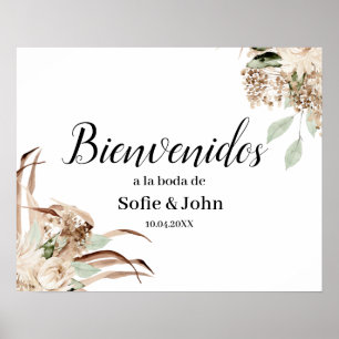 Affiche Mariage Welcome Board en espagnol